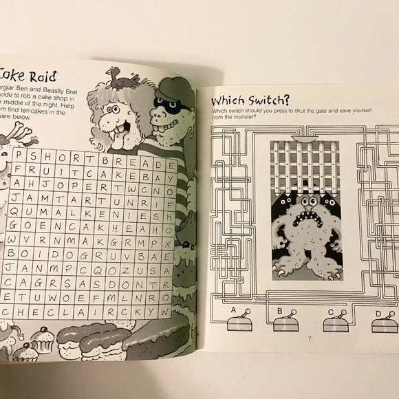 Vintage 1989 Monster Madness A Picture Puzzle Book Hippo Books Scholastic - Picture 9 of 12